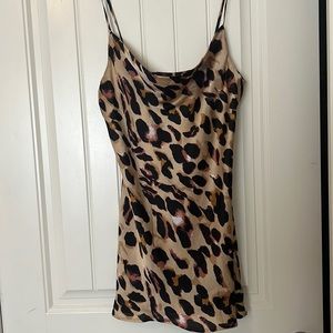 Leopard print mini dress